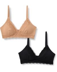 Amazon Essentials - Soutien-Gorge à Col en V Bordure en Dentelle Doublée en Microfibre Pêche - Lyst