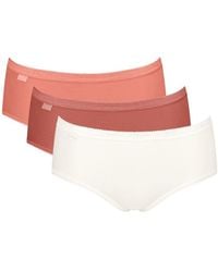 Sloggi - Basic+ Midi 3 Pack Briefs Terracotta/rust/white Orange M - 12 - Lyst