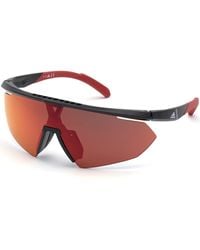 adidas - SP0015 01L Shiny Black/Roviex Mirror Shield Sunglasses for + BUNDLE With Designer iWear Complimentary Eyewear kit - Lyst