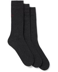 HUGO - S 3p Rs Uni Colors Cc Three-pack Of Cotton-blend Socks In A Regular Length - Lyst
