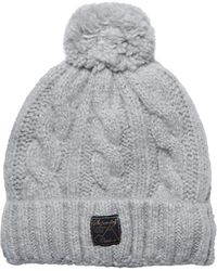 Superdry - Tweed Cable Beanie Bonnet - Lyst