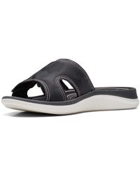 Clarks - Glide Bay 2 Synthetic Sandals In Black Standard Fit Size 7 - Lyst