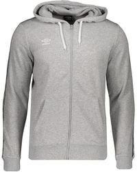 Umbro - Fw Taped Zip Hooded Jacket Light Grey/black - Lyst