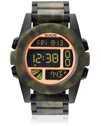 Nixon - Xl Quartz Watch With Black Dial Digital Display And A 3601428–00 Stainless Steel - Lyst