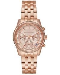 Michael Kors - Cronografo Mini Bryant da donna in acciaio color oro rosa - Lyst