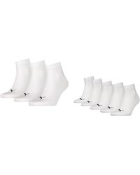 PUMA - Socks White Head 3p Quarter Plain Sock - Lyst