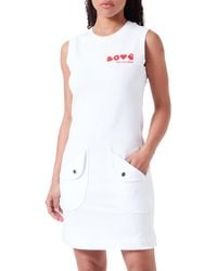 Love Moschino - Regular fit Sleeveless Dress in Stretch Cotton Fleece - Lyst
