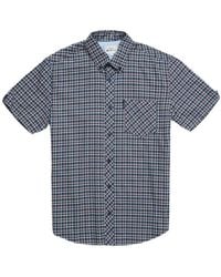 Ben Sherman - Classic Button Down Collar Overcheck Short Sleeve S Shirt In Blue Denim In 5xl - Lyst