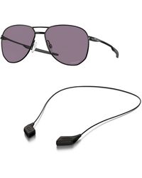 Oakley - Sunglasses Bundle: Oo 4147 414701 Contrail Satin Black Prizm Gre Accessory Shiny Black Leash Kit - Lyst