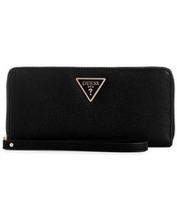 Guess - Laurel SLG Large Zip Around Wallet L Black - Lyst