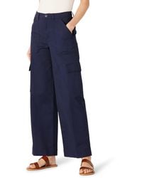 Amazon Essentials - Hoch geschnittene Lange Relaxed-Fit-Cargohose in Khaki mit weitem Bein - Lyst