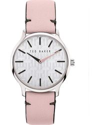Ted Baker - | | Poppiey | Pink Leather Strap | Silver Dial | Bkppof903 - Lyst