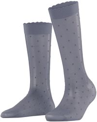 FALKE - Dot 15 Den Knee-high Pop Socks Long Sheer Transparent Comfort Ruffle Frilly Cuff For A Soft Grip On The Leg Reinforced Fine Seam - Lyst