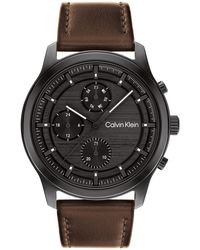 Calvin Klein - Reloj Analógico de Cuarzo multifunción para hombre con Correa en piel Marrón - 25200212 - Lyst