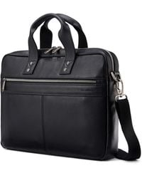 samsonite classic leather toploader briefcase