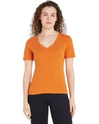 Tommy Hilfiger - New Slim Cody V-nk Ss Ww0ww40584 Orange - Lyst