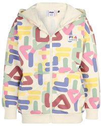Fila - Felpa Full-Zip con Cappuccio TRENNEWURTH AOP Zip Jacket Multicolore 7-8 Anni Bianco/Multicolor 13178 - Lyst