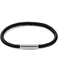 Calvin Klein - Ckj Men's Wrapped & Braided Collection Leather Bracelet Black - 35000101, One Size - Lyst