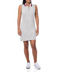 Tommy Hilfiger - Sleeveless Cotton Collared 3/4 Zip Dress Casual - Lyst