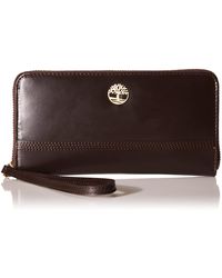 Timberland - Womens Leather Rfid Zip Around Wallet Clutch With Strap Wristlet - Lyst