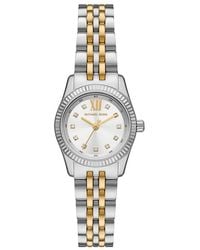 Michael Kors - Lexington Silver And Gold Two-tone Stainless Steel Bracelet Watch - Lyst