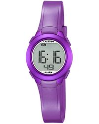 Calypso St. Barth - Digital Watch With Lcd Dial Digital Display And Purple Plastic Strap K5677/2 - Lyst
