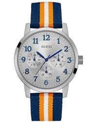 Guess - S Multi Dial Quartz Watch With Nylon Strap W0975g2 - Lyst