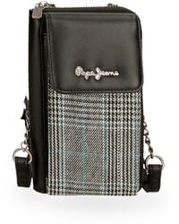 Pepe Jeans - Kendra Small Shoulder Bag Black 11 X 20 X 4 Cm Polyester With Faux Leather Details - Lyst