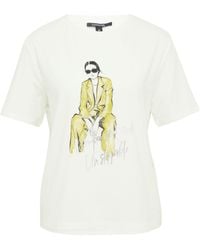 Comma, - T-Shirt im Relaxed Fit mit Frontprint weiß 48 - Lyst