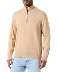 GANT - Classic Cotton Half Zip Pullover Sweater - Lyst