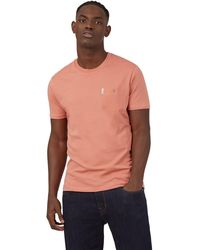 Ben Sherman - S Signature Pocket Plain Short Sleeve Crew Neck T-shirt Dark Pink - Lyst