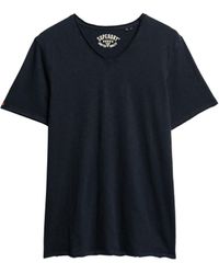 Superdry - T-shirt pour homme en fil flammé avec bords non surjetés et col en V - Lyst