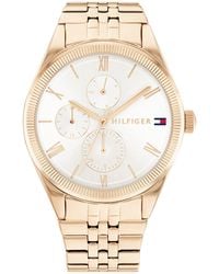Tommy Hilfiger Multifunction Stainless Steel Case And Link Bracelet Watch  in White | Lyst