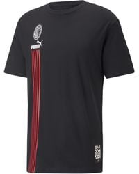 PUMA - S A.c. Milan Culture T-shirt Tee Top Black-tango Red M - Lyst