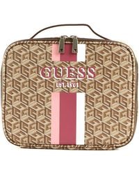 Guess - Wilder Cosmetic Organizer Case Taupe Logo - Lyst