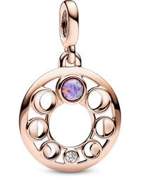PANDORA - ME Mondphasen Medaillon-Charm aus Sterling Silber mit 14 Karat rosévergoldete Metalllegierung - Lyst