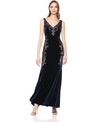 bcbg lace trimmed velvet gown