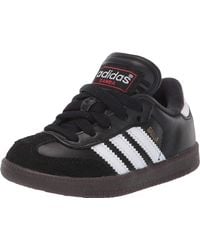 adidas - Youth Samba Classic Black Run White Leather Trainers 5 Uk - Lyst