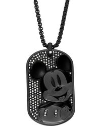 Fossil - Disney Special Edition Collier plaque d'identité en acier inoxydable Noir - Lyst