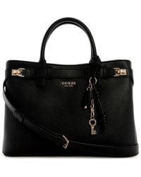Guess - Borsetta borsa a tracolla Gregoria Large Girlfriend Satchel Black nero - Lyst