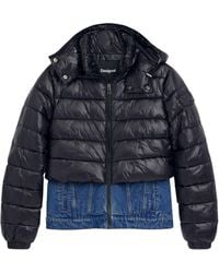Desigual - Abrigo acolchado corto combinado - Lyst