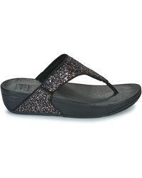 Fitflop - S Lulu Multi Tonal Glitter Toe Post Pu Black Multi Sandals 5.5 Uk - Lyst