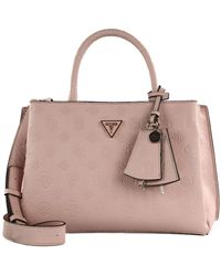Guess - Jena Elite Luxury Satchel Pale Pink Logo - Lyst