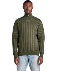 G-Star RAW - 3D Line Loose Half Zip Knitted Pullover - Lyst