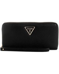 Guess - Laurel SLG Large Zip Around Wallet L Black - Lyst