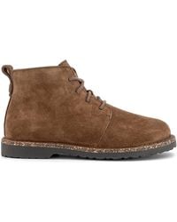 Birkenstock - Uppsala Mid Shearling Suede Leather Dark Tea Boots 7.5 Uk - Lyst