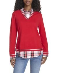 Tommy Hilfiger - Long Sleeve Sweater Button Up Collared Shirt - Lyst