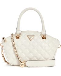Guess - Giully Mini Satchel Creme White - Lyst