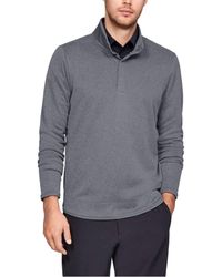 men's ua storm sweaterfleece heather snap mock