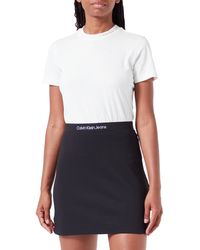 Calvin Klein - Mini Skirt Logo Waistband Milano - Lyst